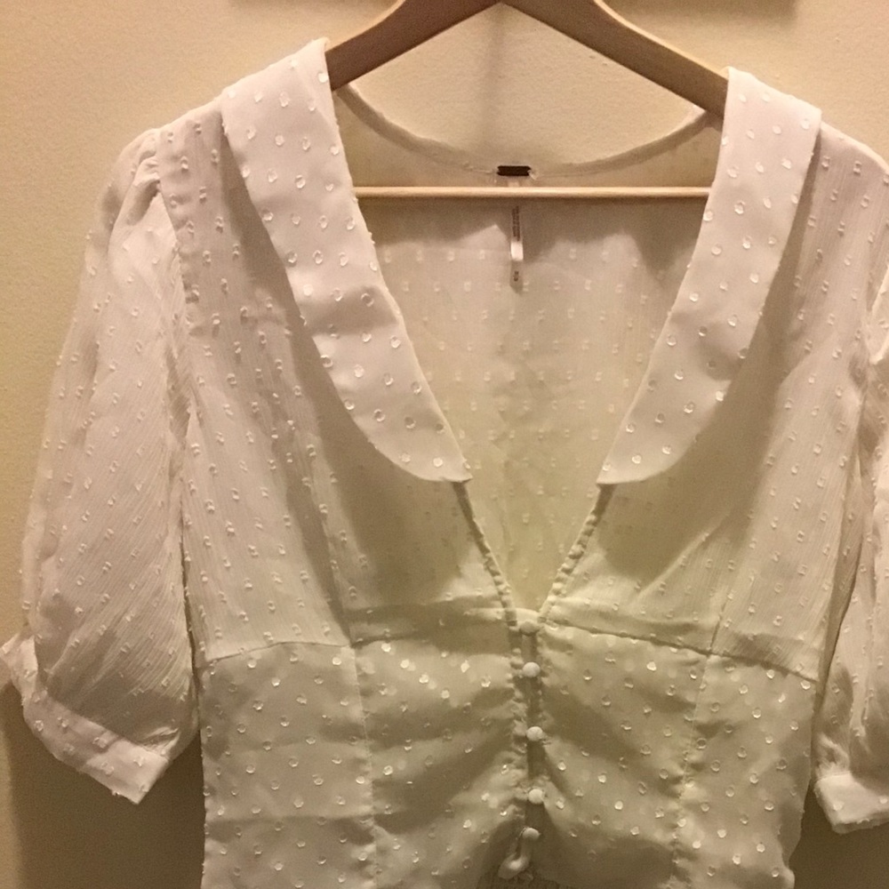 Free People White Top Size M